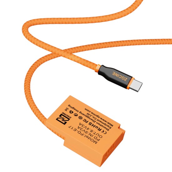 ZGCINE (USB-C) PD to LPE17 for Canon Dummy Battery Cable(braided wire）